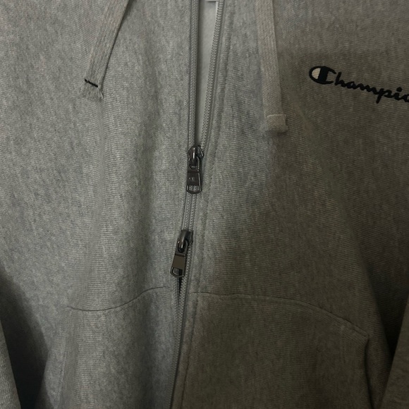 Champion Heather Gray Full-Zip Hoodie - Picture 3 of 4